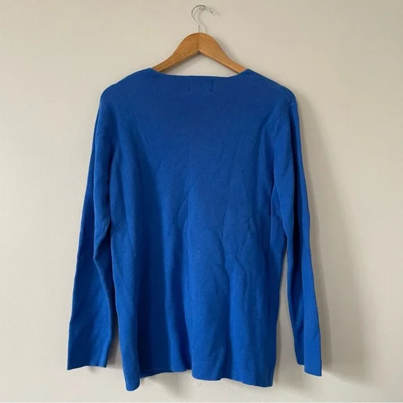 3/$20 Quacker Factory Blue Snowman Knit Top - Picture 9 of 10